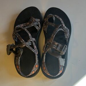 Chaco Women's Sandals in Black and Orange Pattern